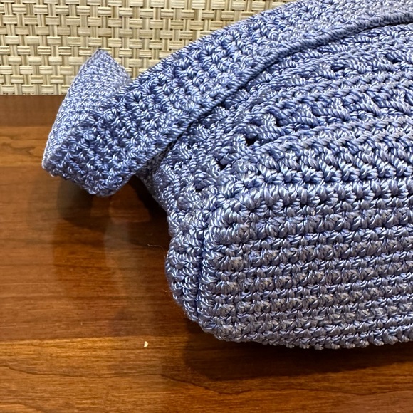 🌟HP🌟VTG 1990s-2000s The Sak Cornflower Blue Crochet Shoulder Bag - Picture 10 of 11